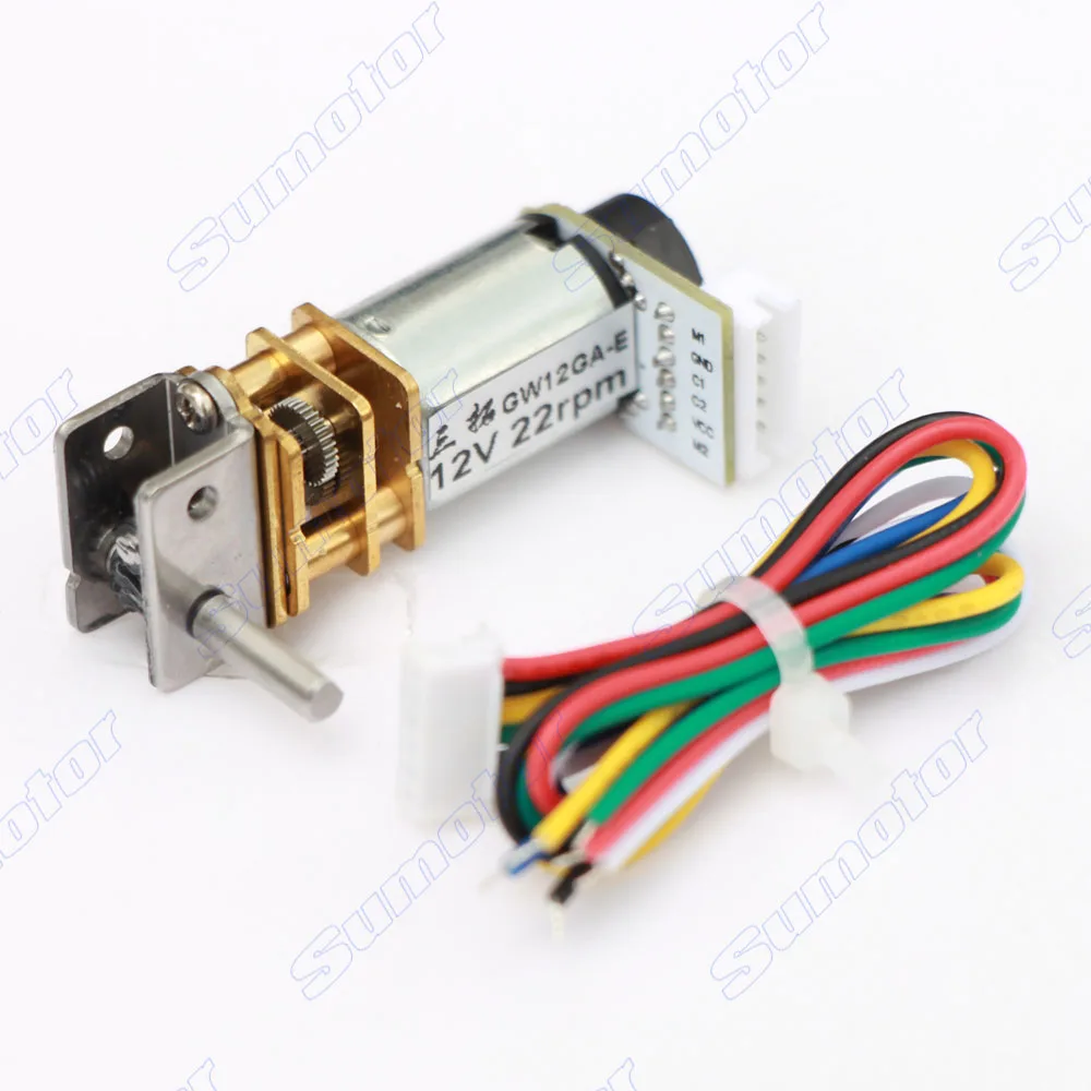 GW12GA DC 6V 12V самый Маленький червь мотор редуктор низкая скорость с кодировщиком