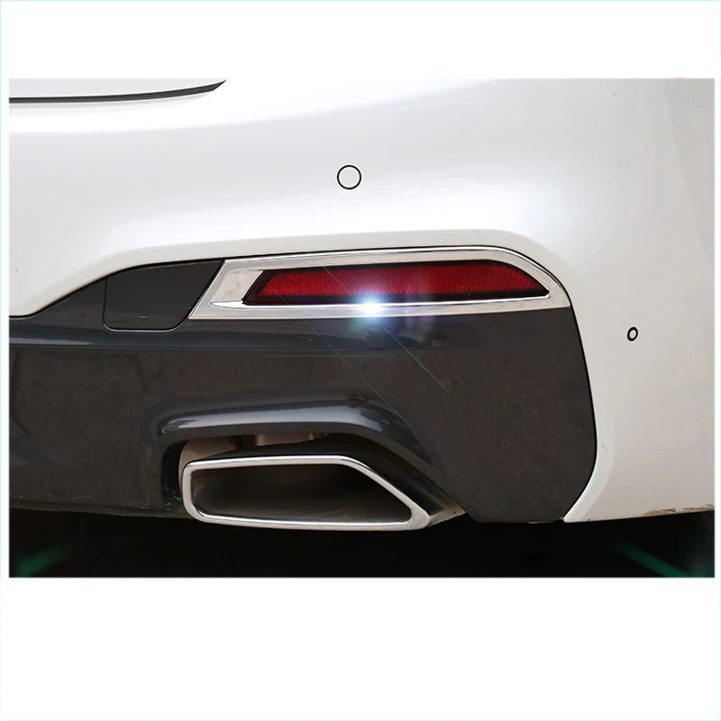 

lsrtw2017 shiny abs car rear foglight trims for bmw 5 series g30 g31 525 520 530 528 540 535 2018 2019