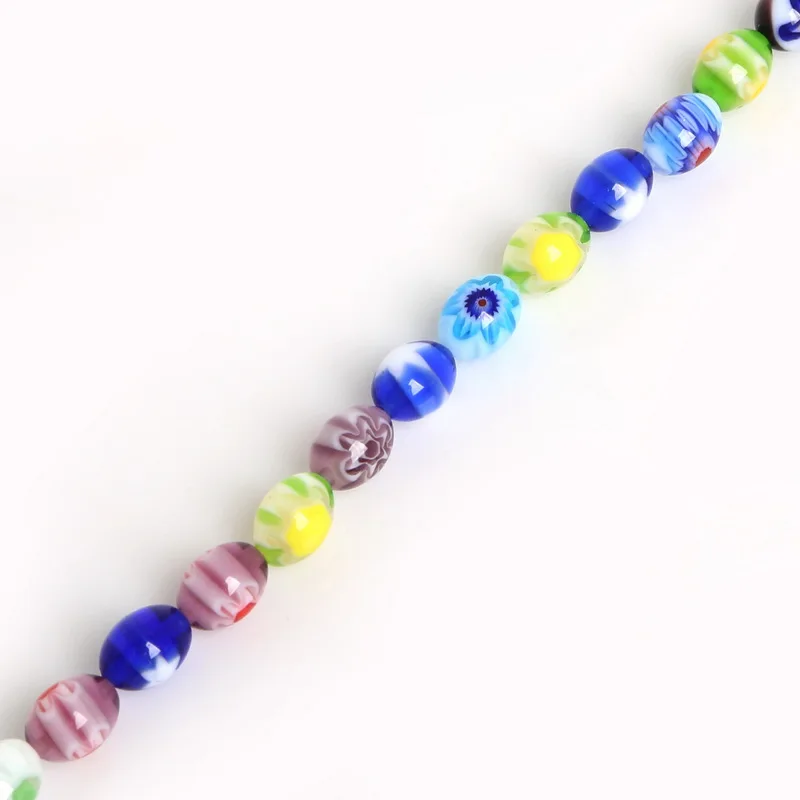 100 Hot Sell White Millefiori Glass Lampwork Round Beads 8mm