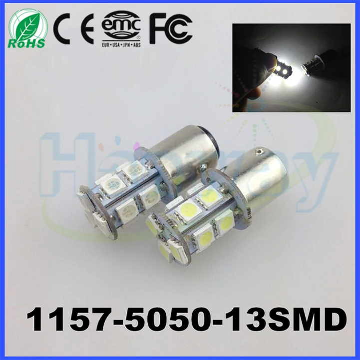 50 шт./лот 12 Вт 13 шт. 5050SMD 1157 P21 / 5 BAY15D рулевое лампа фонаря заднего хода габаритные