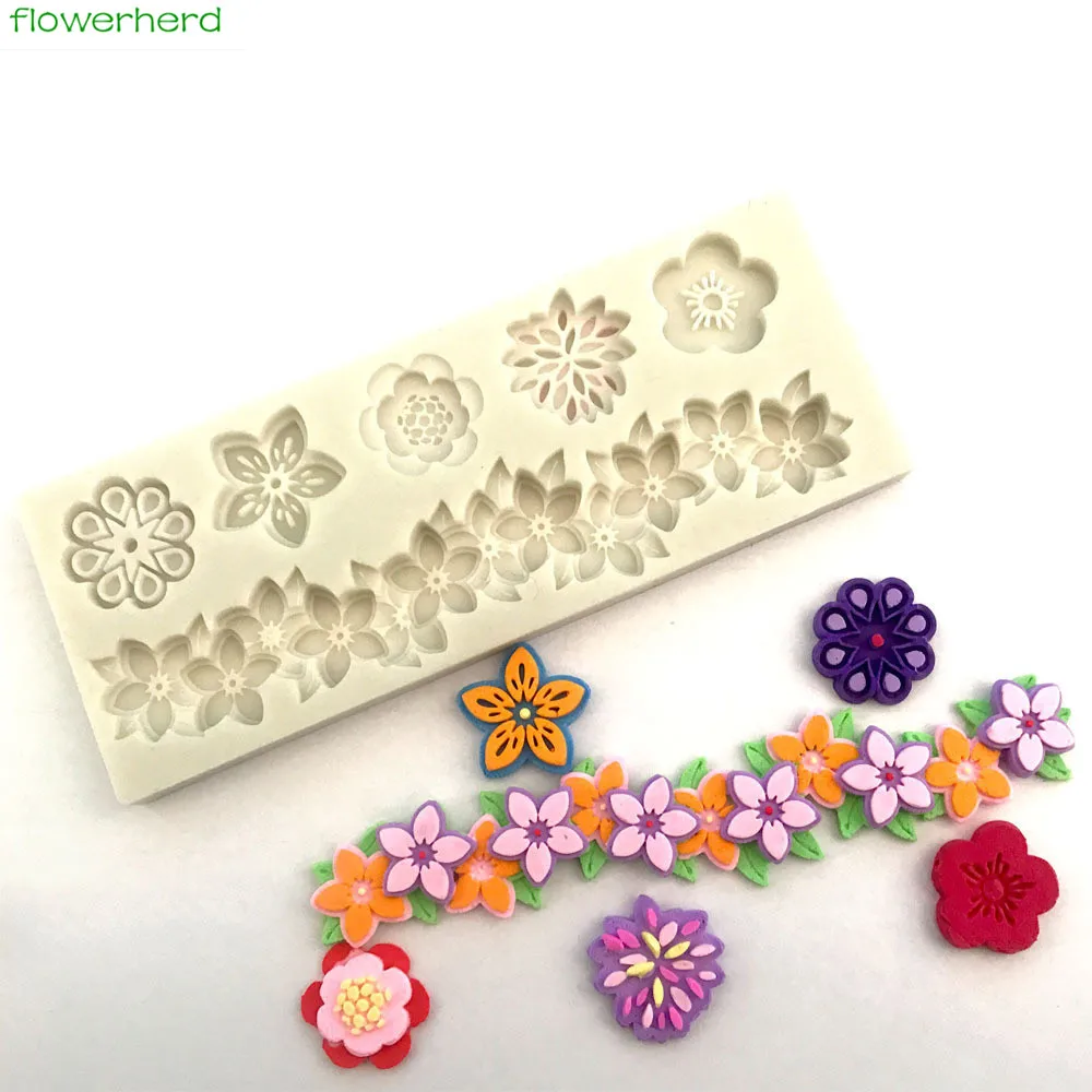 

Flower silicone mold fondant mold cake decorating tools chocolate gumpaste mold Clay Resin Baking Molds For Cake