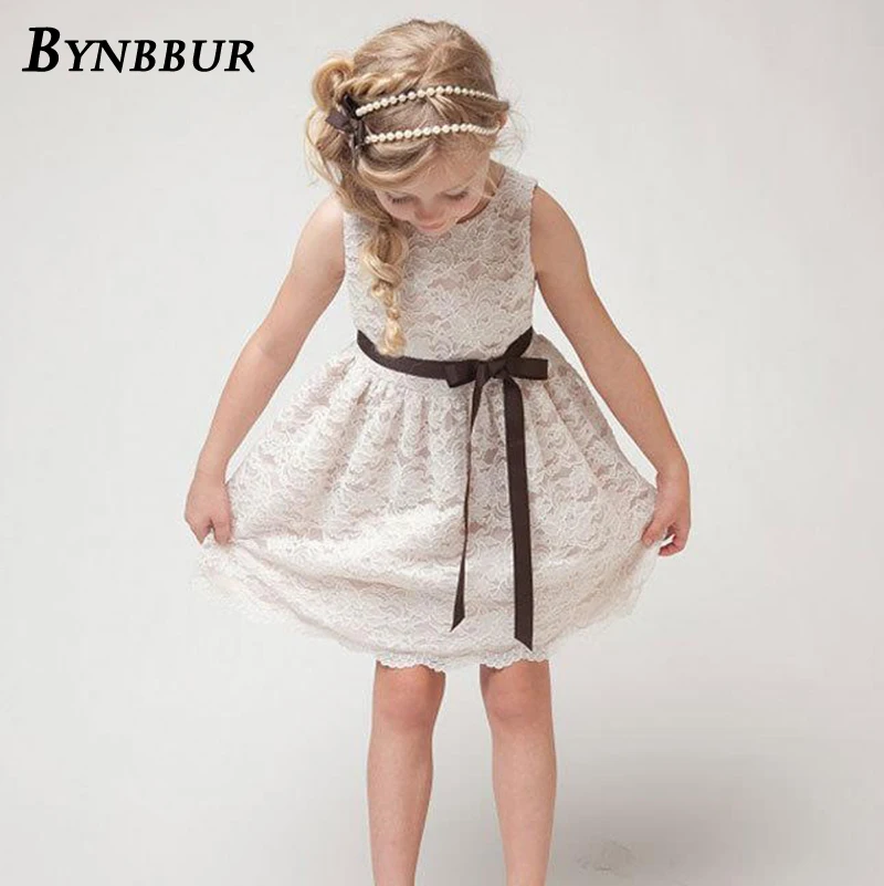Bynbbur Lace Princess Dress Girls Bow Ribbon Sashes Party Dress Sleeveless Cute Baby Kid Elegant Girl Mini Dress 2019 Summer New Bynbbur Lace Princess Dress Girls Bow Ribbon Sashes Party Dress Sleeveless Cute Baby Kid Elegant Girl Mini Dress 2019 Summer New