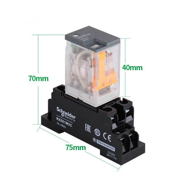 Schneider for 24VDC 10pcs/box Small 5A Relay 8 RXM2LB2BD pin Intermediate 