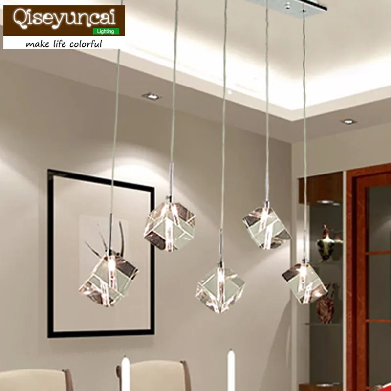 

T Transparent Crystal LED Dining Room Bar Pendant Light Modern Fashion Lamps For Home Living Room Simple Creative Free shipping