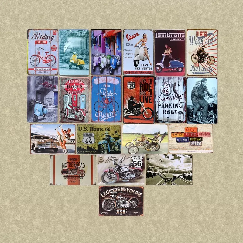 RIDING IS FUN Vintage Tin Sign Bar pub home Wall Decor Retro Metal Art Poster | Дом и сад