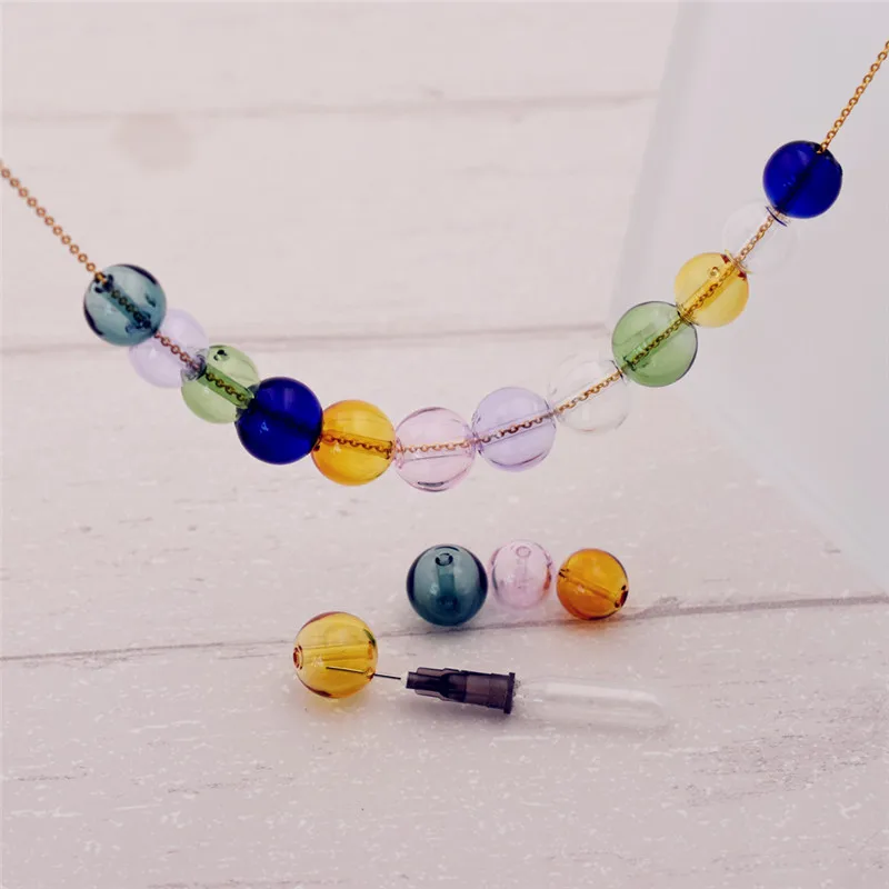

8pieces 12mm 14mm with hole Diffuser Perfume Refillable handmade Essential Oil Aromatherapy ball glass beads jewelry beads