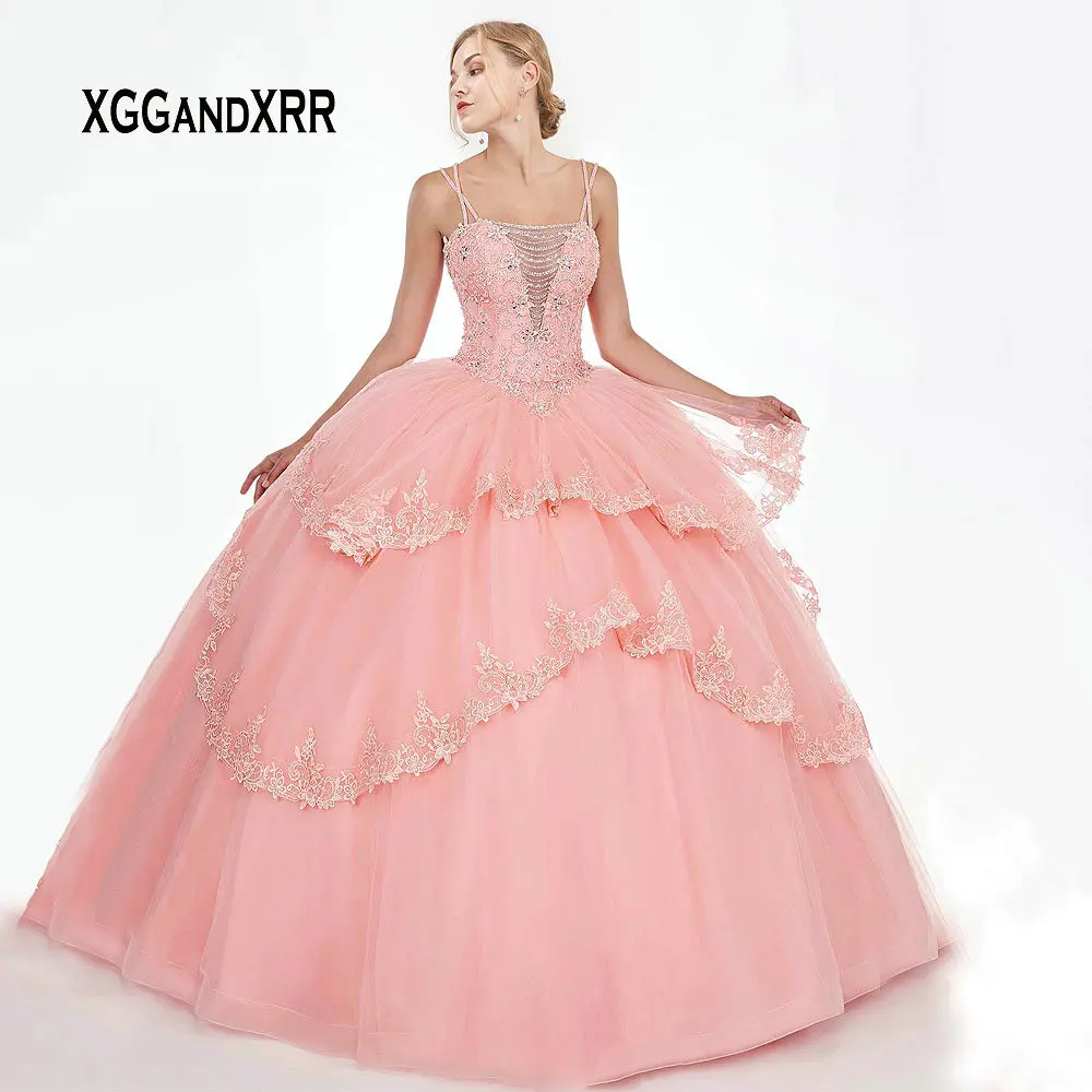

Luxury Quinceanera Dresses 2019 With Jacket Beading Crystal Applique Ball Gown vestidos robe de bal Sweet 16 Dresses Plus Size