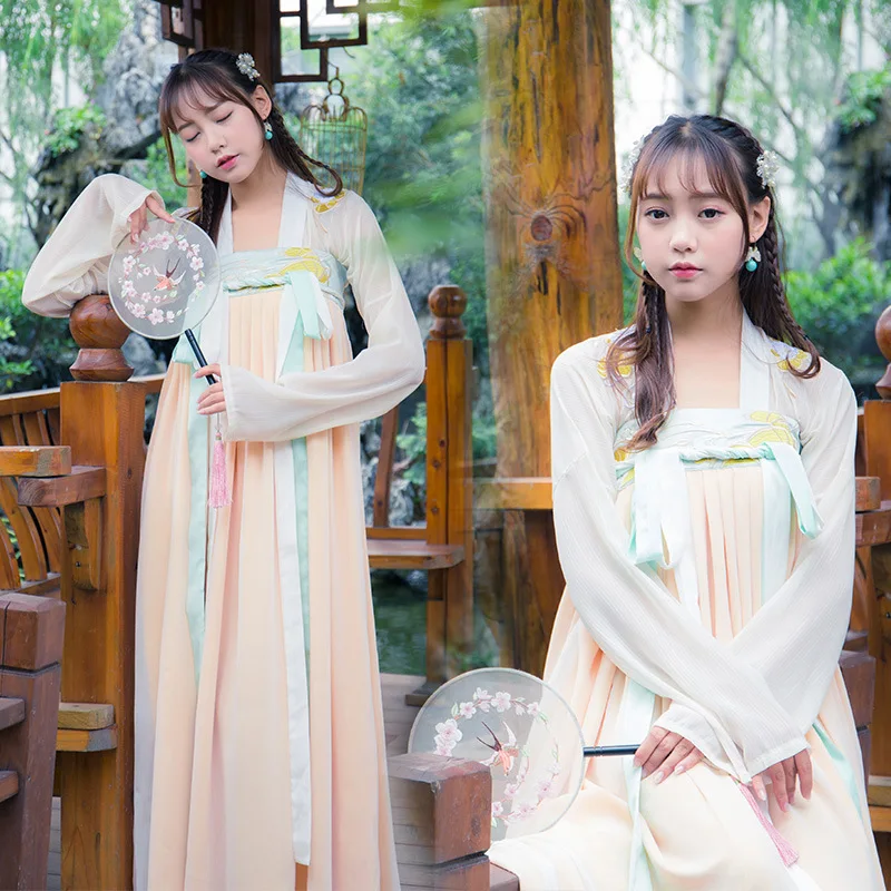 Hanfu Женская юбка на груди повседневная весенний костюм в китайском стиле феи