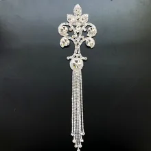 8x28 см блестящая Великолепная аппликация из стеклянных страз Потрясающие Красивые стразы кисточкой для Свадебный венок невесты украшения одежды