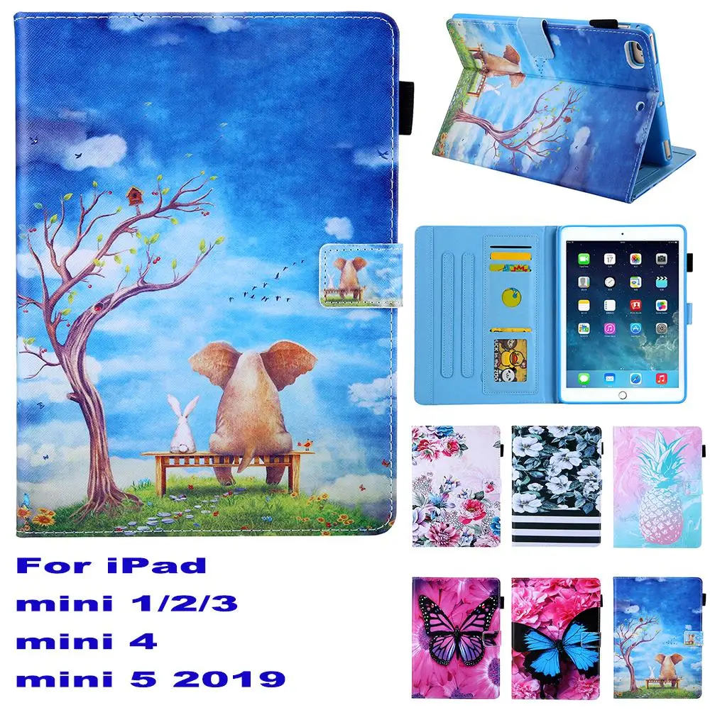 Модный мультяшный чехол из искусственной кожи с подставкой для Apple iPad mini 1/2/3 4 5 2019