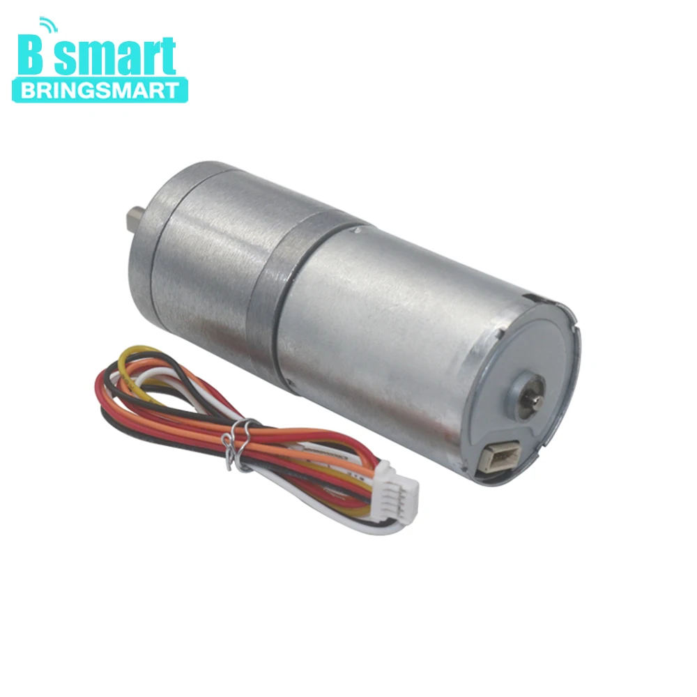 

Bringsmart DC Gear Motor 12V 24V Electric Brushless Motor 14~1550rpm with Brake Speed Control Motor Low Noise JGA25-2430