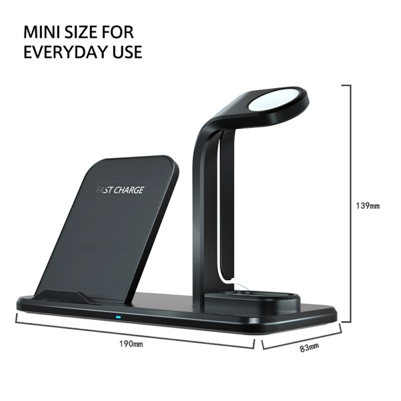 

Wireless Charger Base 3 In 1 Aluminum Split Quick Charger For iPhone XS Max/XR/XS/X/8/8 Plus
