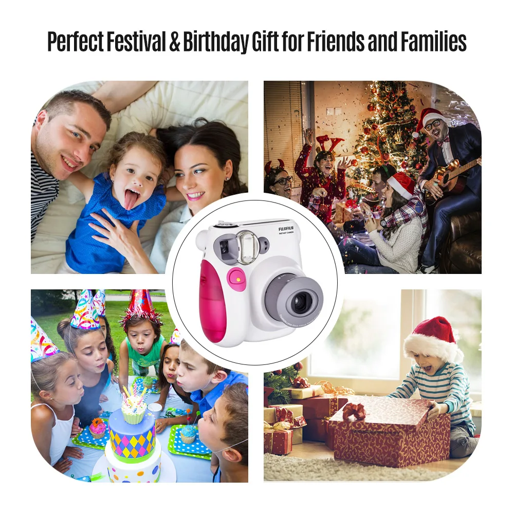 Fujifilm Instax Mini7s мгновенная камера пленочная камера автофокусировка с батареей 50/100 листов пленка на день рождения Рождественский подарок на год