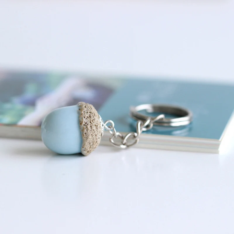

Miage 4 Color Cute Handmade China Ceramic Nut Acorn Pendant Key Chain Folk-Custom Ethnic Moist Jewelry