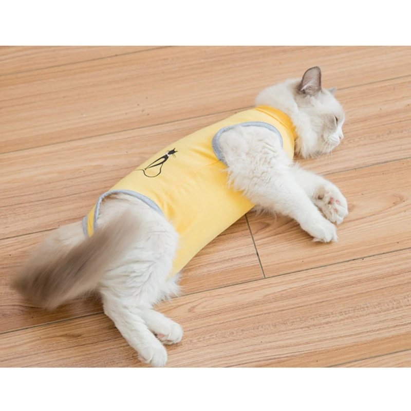 4 Designs Practical Cat Sterilization Clothes Weaning Apparel Surgical Clothing Four-Legged Anti-Lick Cat Ablactation Clothes