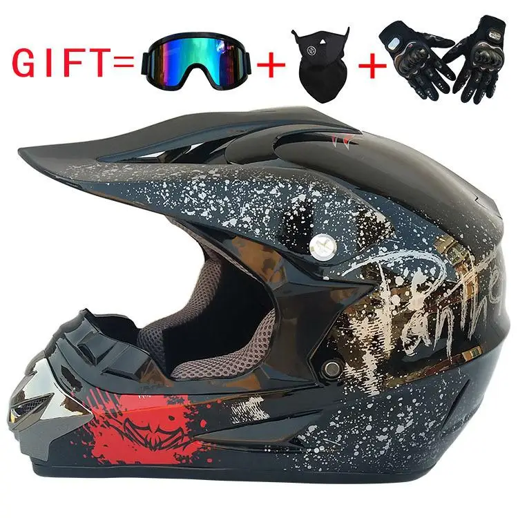 LumiParty модный открытый внедорожный мотоциклетный шлем и мото гонки на велосипеде шлем Велосипедная маска гоночный шлем для мотокросса набор - Цвет: M