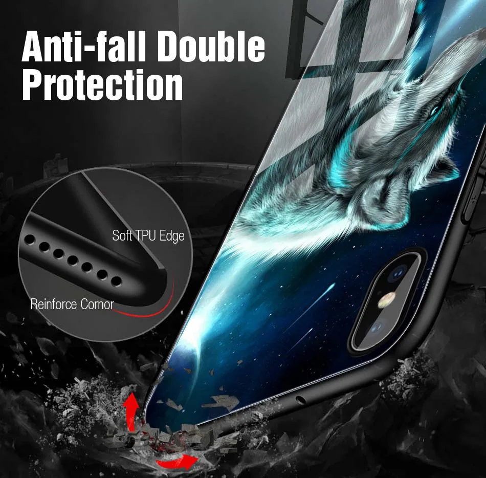 Animal Case for iPhone X 8 Plus Luxury iphonex Coque Glass Phone Cases for iPhone 8 Plus X 7 6s 6 Plus Case Silicone Cute Cover (28)