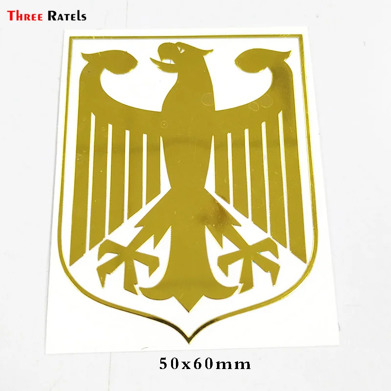 Three Ratels MT-060# 46x60mm German national emblem Eagle  metal golden nickel funny car sticker auto  car stickers and decals 