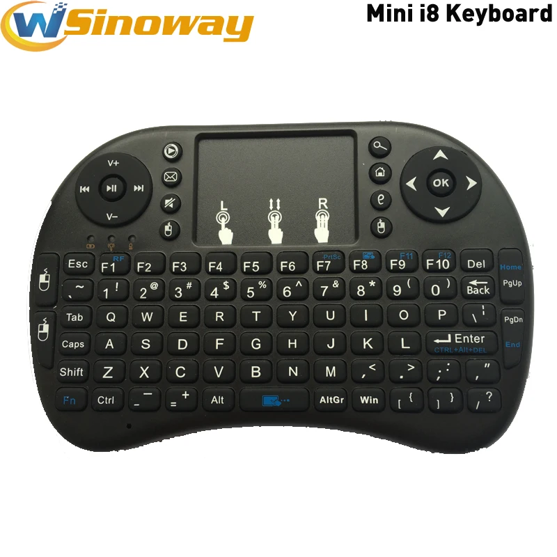 

Hot selling mini i8 English or Russian Wireless Remote Control Air Mouse 2.4GHz Touchpad Handheld for Android TV BOX