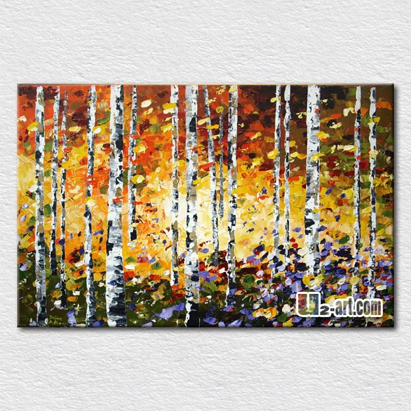 

Modern oil painting forest autumn scenery pictures oil painting reproduction canvas painting for home decoration