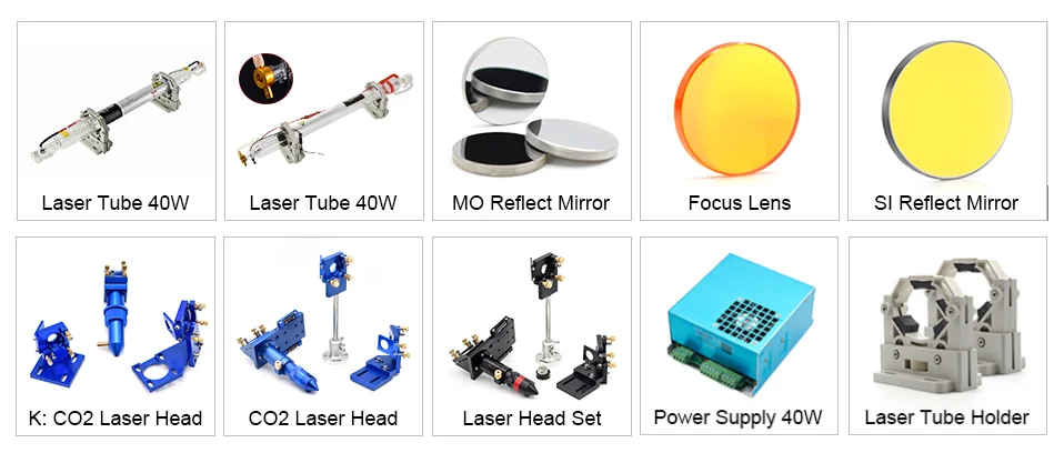 CO2 лазерная головка набор Монтажный держатель+ Фокусировочный объектив 1 шт.+ Si/Mo Светоотражающие зеркала 3 шт. для гравера режущего станка запчасти