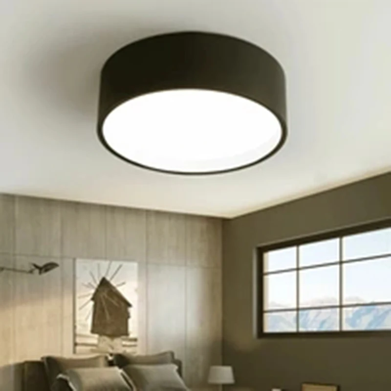 

Modern led ceiling lights for bedroom living room Simple ring design of interior lights white black ceiling lamp led strip