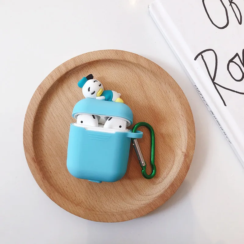 

Soft Silicone Case for Apple Airpods Box Earphone Cases Protective cute cartoon Cover with keychain rabbit bear