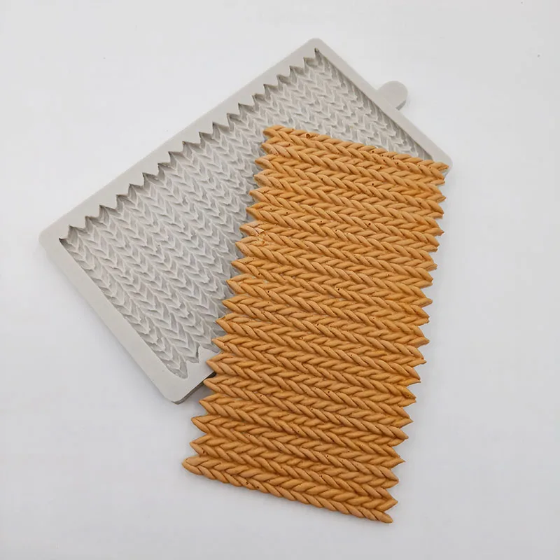 

minsunbak DIY cake border decoration tool Knitted wool shape silicone fondant mold