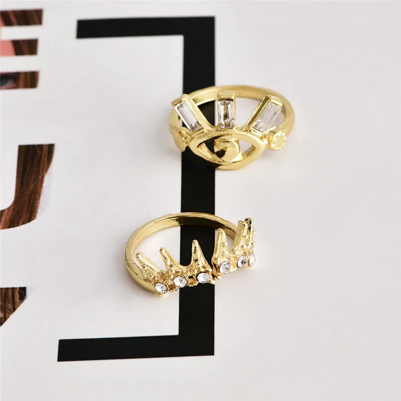 Женский Шик 2 шт./компл. золотые кольца цвета кольца от сглаза вечерние ювелирные изделия подарок для женщин девушек