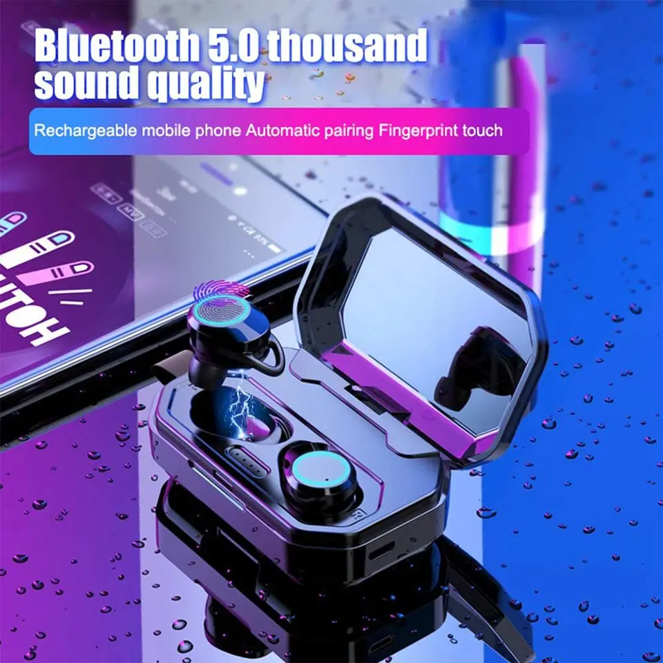 

TWS Bluetooth 5.0 Earphones Touch Control IPX7 Waterproof Headset 3000mAh Charge Box Wireless Sports Earbuds For Smart Phone