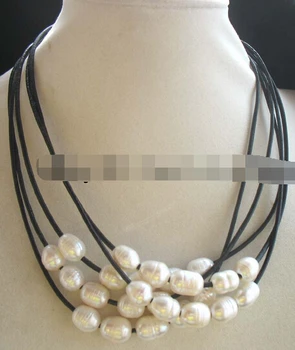 

FREE SHIPPING 11.22 5strands freshwater pearl white egg necklace