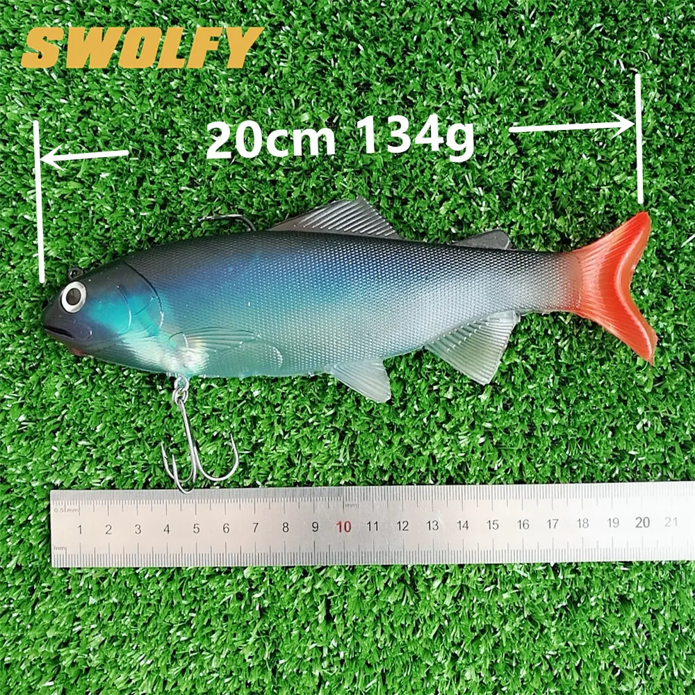 

20cm 134g big soft bait Big Soft Salt Smell Lure Bait Paddle Tail Silicone Fishing Lure Lifelike Worm Rubber Swimbaits Lure
