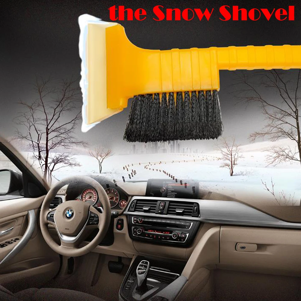 Скребок для льда с щеткой для удаления снега на лобовом стекле автомобиля с ручкой мороза лопатой метлы