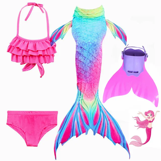 Детский купальный костюм с хвостом русалки, бикини, купальный костюм, детская одежда, Раздельный купальник, хвост русалки, одежда для купания