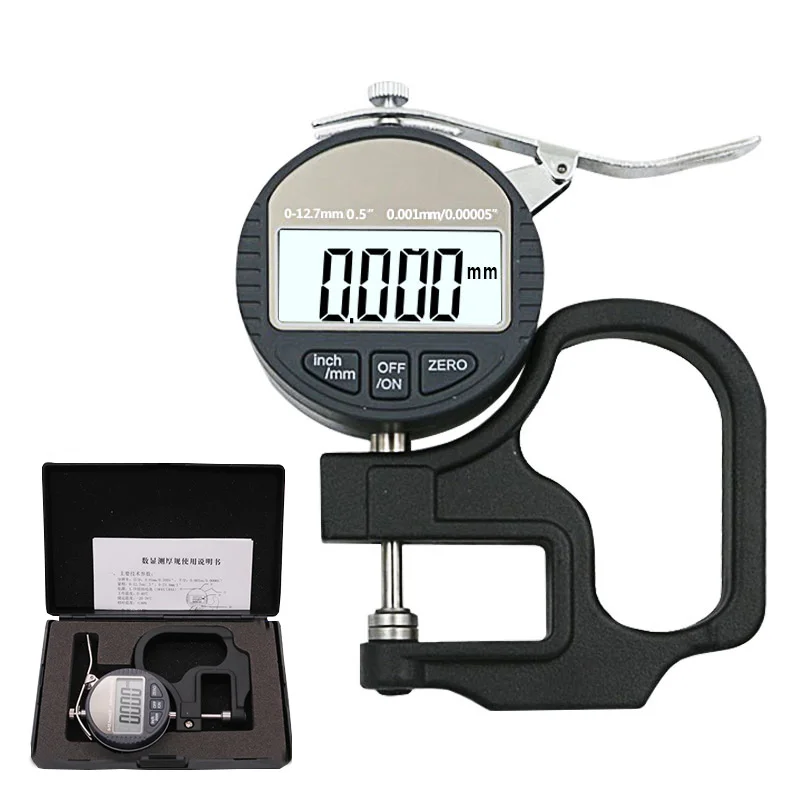 0.001mm Electronic Thickness Gauge Round Dial Micrometers 10mm Digital Micrometer Thickness