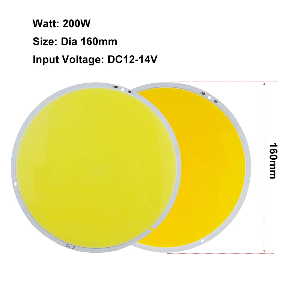 Высокомощный светодиодный чип 5 Вт, 30 Вт, 50 Вт, 200 Вт, 300 Вт, круглый COB светодиодный Диод 12 В, 14 в, 36 В, 72 в, светильник для самостоятельной сборки, автомобильная лампа, прожектор, светильник JQ