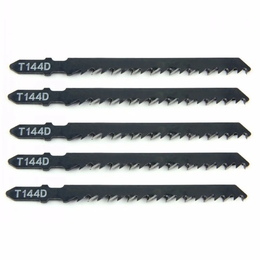 5pcs T144D HCS Curved Jigsaw Blades Extra Long For Wood Cutting 132mm Length