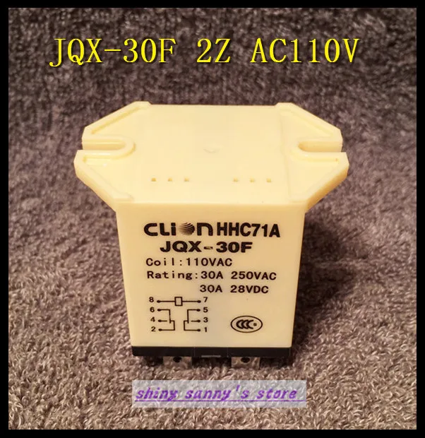 3 шт./лот JQX-30F 2Z AC 110V Катушка 30A 250V реле мощности 8 Pin DPDT абсолютно новый |
