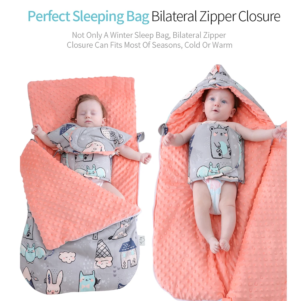 Утепленный детский спальный мешок, многофункциональный милый спальный мешок, поддержка шеи и спины, Пеленальное Одеяло для новорожденных мальчиков и девочек