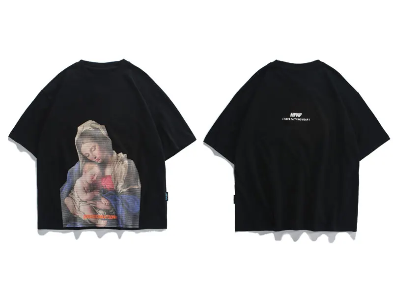 Madonna with Child Print Tshirts 1