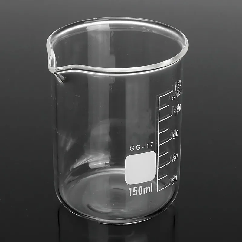 Kicute 4 шт./компл. 25 мл 50 мл 100 мл 150 мл Стекло стакан градиентный прозрачный боросиликатный мерный стакан школьного Кабинета лабораторное оборудование