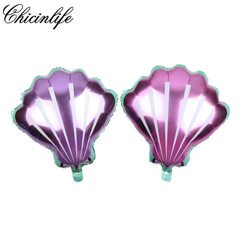 

Chicinlife 5Pcs Under The Sea Mermaid Theme Shell Foil Balloons Happy Birthday Party Baby Shower Decorations Party Supplies