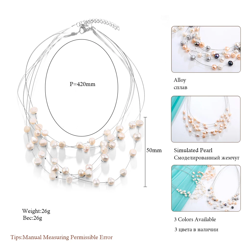 Meyfflin, ожерелье с искусственным жемчугом, s& Кулоны для женщин, многослойное перламутровое колье, Макси ожерелье, модные вечерние ювелирные изделия