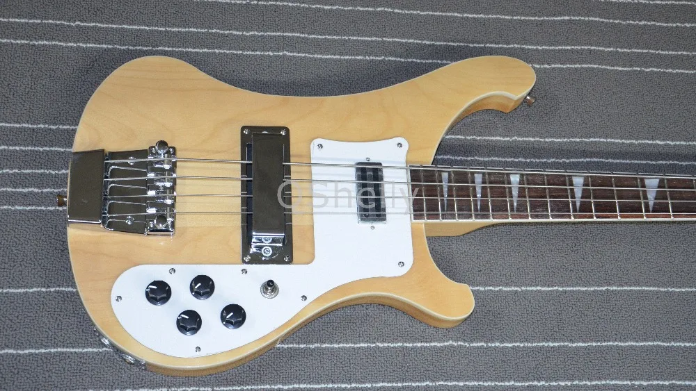 Высококачественная QShelly custom RK maple body neck 4 струны rick 4003 белый переплет 2 гнезда