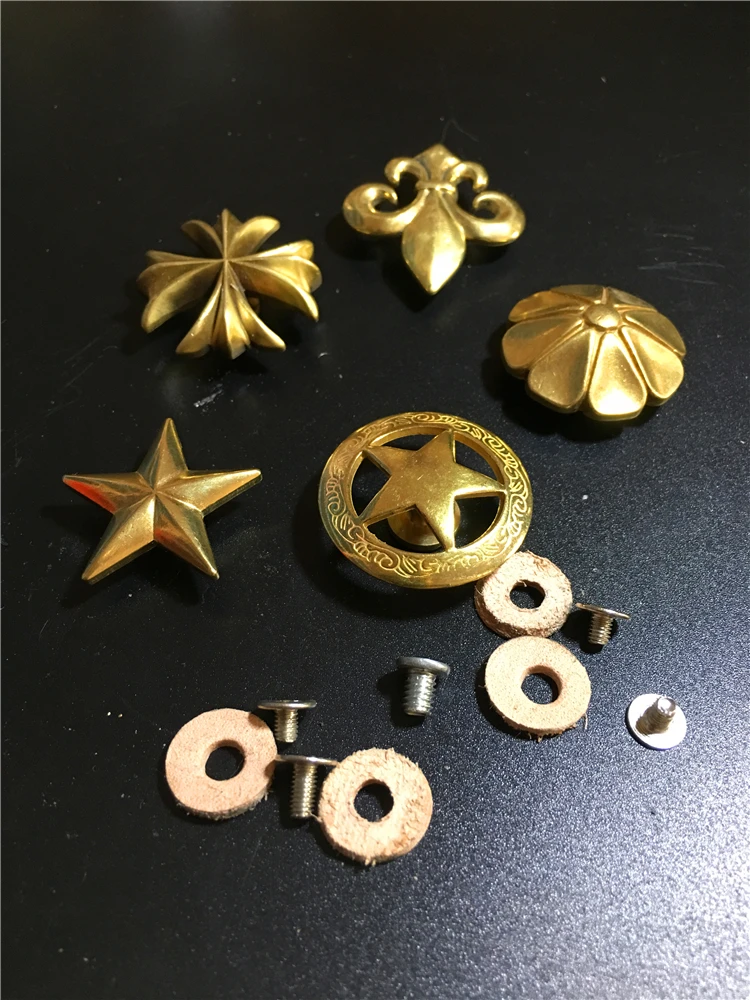 

Copper Button Copper Shell, Overcoat Cap, Belt Decorative Button Handmade Leather Accessories Retro Cowbag Accessories