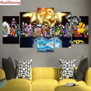 

5pcs diy Diamond Painting Cross Stitch Dragon ball full square Diamond Mosaic beaded Embroidery Rhinestones H1367