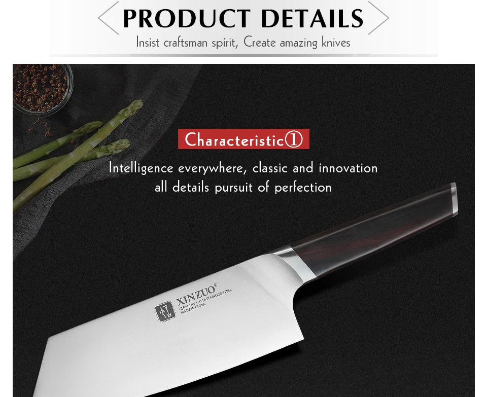 XINZUO 7,8 ''кухонный нож из нержавеющей стали DIN 1,4116 Nakirir ножи высокого качества новые овощные разделочные мясные ножи Ручка из черного дерева