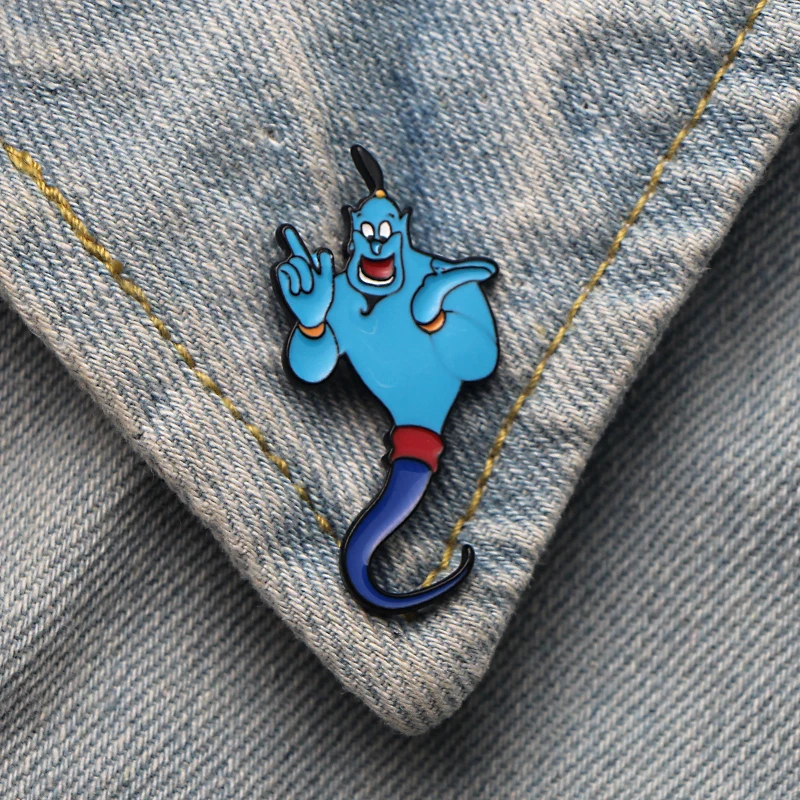 

DMLSKY Aladdin and the magic lam Brooch Cartoon Enamel Pins For Women Men Backpack Pins Personality Kids Pin Charm Jewelry M3313