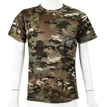 Новая уличная камуфляжная футболка для охоты Мужская дышащая армейская тактическая Боевая футболка Военная сухая Спортивная Camo Camp Tees-ACU