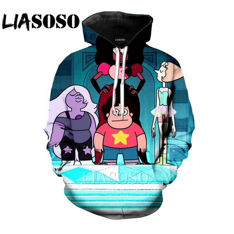 LIASOSO, Забавный 3D принт, для женщин и мужчин, Стивен, Вселенная, аниме, хип-хоп, толстовка, homme, Harajuku, мультфильм,, толстовки, худи, modis, D944 - Цвет: 11